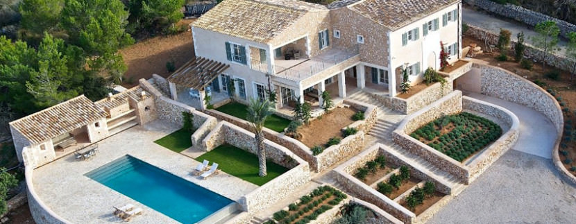 unique villas mallorca wonderful country house for sale in Santanyi sky view